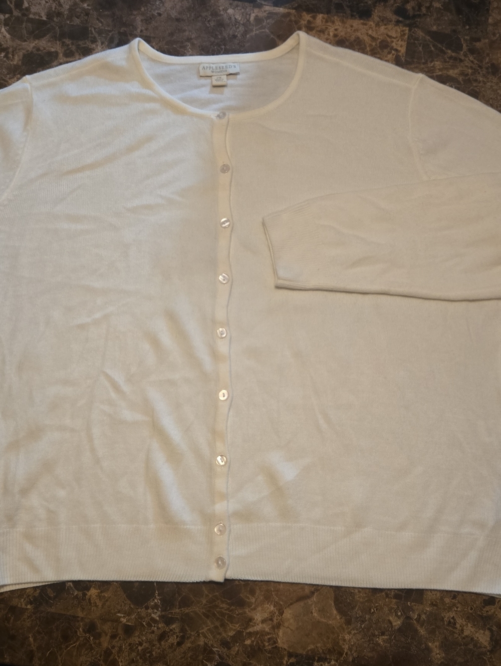 Appleseeds Cream Cardigan. Women's Size 2X. Excellent Condition